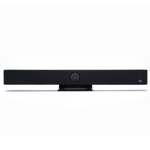 Front view of the Boom AURA video bar, showcasing its integrated 4K camera, wide-angle lens, dual speakers, and beamforming microphone array—engineered for intelligent auto-framing and crystal-clear communication in professional conference settings.







