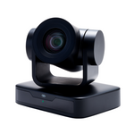 Angled view of the Boom MIDI, a compact Full HD PTZ camera with 10x optical zoom, 77° field of view, and USB connectivity—designed for professional-quality video in small to medium-sized conference rooms.








