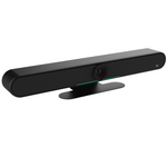 Photo of the Boom HALO Black, an all-in-one video conferencing bar featuring a 4K UHD camera, six built-in digital array microphones, dual 10W speakers, and an automatic privacy shutter—designed for smart, seamless meetings in medium to large rooms.








